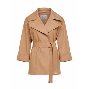 Herno Women Camel Cotton Gabardine Belted Raincoat
